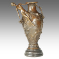 Vase Carving Statue Blume Lady Dekoration Bronze Skulptur TPE-668/669